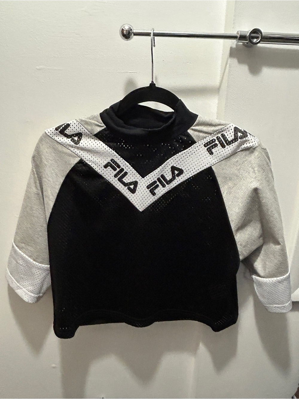 Fila Black & White Logo Mesh Pullover